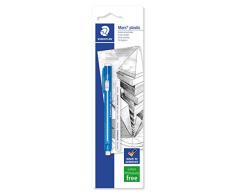 Staedtler Mars Plastic, Porte-gomme avec curseur et clip pour effacer avec précision, Rechargeable avec gommes 528 55, Étui blister avec 1 porte-gomme et une gomme additionnelle, 528 50BKDA