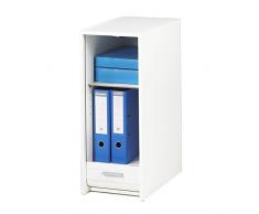 Tousmesmeubles Caisson à Rideau Blanc - Jeezy n°1 - L 29 x l 48 x H 72 - Neuf