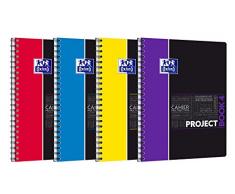 Oxford ProjectBook Cahier à Spirales Format A4+ 200 Pages Grands Carreaux Seyès Couverture Polypro Couleur Aléatoire