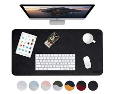 Weelth Tapis de Souris, Pad de Bureau 60cm x 35cm Tapis en Cuir Double Face Tapis de Portable, Tableau décriture étanche pour Bureau et Maison(600 * 350mm, Noir/Rouge)
