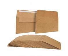 Lot de 100 enveloppes adhésives en papier kraft de format A6 Juvale pour un usage général, professionnel ou domestique, 16,5 cm x 11 cm