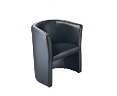 Fauteuil club - habillage en cuir - noir - siège visiteurs pour réception accueil entrée - élégance et confort