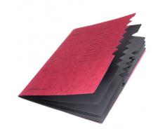Herlitz Trieur easyorga A4 en carton 7 compartiments + élastiques Rouge