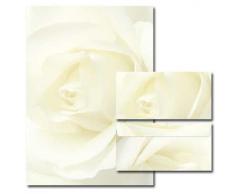 40 Pièces paper-media papier à lettre motif roses blanches enveloppes sans fenêtre format dIN long