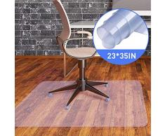 Tapis Protège-Sol Transparent, 1.5MM Tapis Chaise De Bureau, Transparent en PC, Protection Sol Dur, Parquet, (23X 35inch, Rectangle)