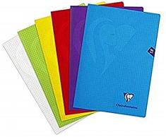 Clairefontaine 303165C - Un cahier piqué Mimesys 96 pages 21x29,7 cm 90g lignées avec marge, Couverture polypro couleur aléatoire