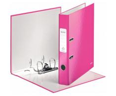 Leitz 10060023 WOW Classeur à Levier en Carton Format A4 600 Feuilles Etiquette de 50 mm - Rose Brillant