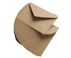 YOTINO 50 Pièces Mini Enveloppe Craft, 162 * 114mm Enveloppe de Papier Vintage pour Lettre, 130g C6 Lettres dEnveloppe