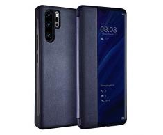 Suhctup Étui de protection à rabat intelligent en cuir pour Samsung Galaxy A50 avec fonction pupitre Transparent