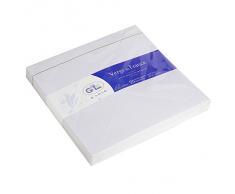 G.Lalo 25 Enveloppes Papier Vergé/Doublée/Gommée 165 x 165 mm Blanc