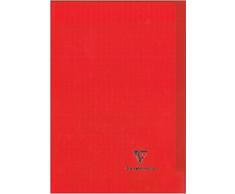 Clairefontaine 981404C - Un cahier piqué Koverbook 96 pages 24x32 cm 90g grands carreaux, couverture polypro (plastique) transparente; Rouge