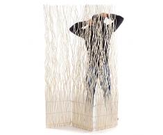 DESIGN DELIGHTS Décoratif PARAVENT Wave 3 | 183x120 cm (HxL), Osier | Cloison de séparation en 3 Parties, écran, cloison de séparation de la Salle des succursales | Couleur: Blanchi