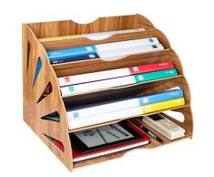 Tonsmile Organisateur de Fichiers, Trieur en Bois Classement Papier Bureau Rangement pour Papier A4, Magazine et Document(34 * 28 * 28cm)