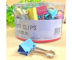 bluelans® Trombones, 60 Assorties Organiseur de bureau Mini Pinces à clips en métal 15 mm 10pcs 48pcs