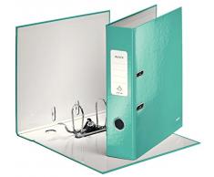 Esselte 47332 Classeur Levier Leitz Surface Pelliculée Wow Dos 80 mm Œillet Préhension griffes blocage 600 Feuilles Menthe