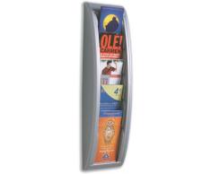 Paperflow Présentoir mural couleur "aluminium" Quick Fit System 5 cases Format 1/3 de A4