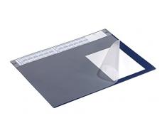 Durable 720507 Sous-main avec Rabat Transparent Amovible et Bande Calendrier Format Bureau 65 x 52 cm Bleu Foncé