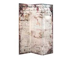 Haku Möbel 30919 Paravent Bois Massif/Tissu Multicolore 3 x 120 x 180 cm