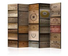 decomonkey | Paravent repliant XXL 225x172 cm | cloison pour séparer Une Piece | Impression sur Le Papier intissé 100% décoratif Opaque Foto en Bois avec Interieur Impression Bois Vendange Retro