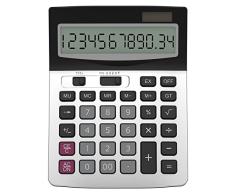 Helect H1006 Calculatrice de Bureau à 12 Chiffres, Fonction Standard daffaires Calculateur de Bureau, Argent
