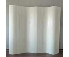 Décoshop26 Paravent Design en Bambou 200 x 250 cm Blanc PAR06005
