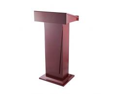 WiaLx Lutrins et podiums Plancher en Bois Massif Permanent Parlant Lutrin avec Deux Étagères Grande Base Piédestal (Color : Red, Size : 58x43x117cm)
