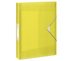 Esselte Boîte de Classement, A4, Capacité 350 feuilles, Dos 4 cm, Fermeture Élastique, Jaune, ColourIce, 626262
