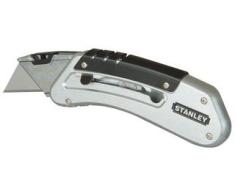 Stanley 0-10-810 Couteau de Poche Compacte et Ergonomique - Corps Alliage Zinc - Utilisation Une Seule main - Agrafe de Port À La Ceinture - Fourni avec 1 Lame Trapèze