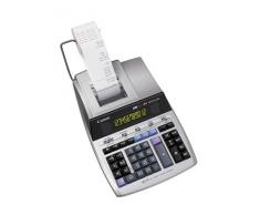Canon MP1211-LTSC Calculatrice de bureau avec Imprimante à ruban encreur 12 chiffres Ecran rétro-éclairé 2 couleurs Fonction Taxe / Business Finition métal argenté