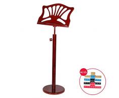 ZZRS Classique Stand Musique en Bois, Amovible PUPITRE, Hauteur 120-150 cm, for Guzheng/Erhu Guqin/Lecture Bibliothèque (Color : Disc Red)
