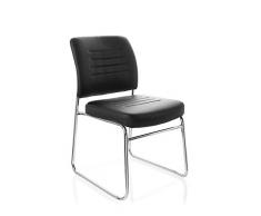hjh OFFICE Chaise de conférénce/Chaise Visiteur/Chaise TONSO V Simili Cuir Noir