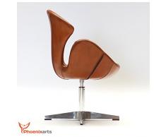Fauteuil en cuir Chaise pivotante en cuir Fauteuil en cuir au design vintage Loft Club meubles fauteuil 535