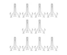 chiwanji 20pcs Porte de Livre en Plastique, Lutrin de Livre pour Exposer Vaisselle, Livres, Photos ou Autres Décorations, Transparent - 12 Pouces