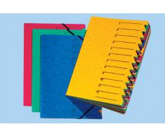 Pagna 24131-02 Chemise A4 en carton Easy 12 pochettes colorées avec couverture bleue