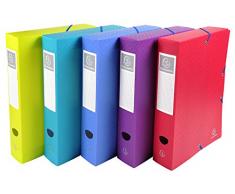 EXACOMPTA 89690E Boite de classement à élastiques Dos 60mm polypropylène FIZZ - A4 Couleurs aléatoires