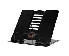 Porte Livre en Métal Support Lecture Ipad Livre de Recette Porte-copie Réglable 6 Positions Chevalet/Lutrin/Pupitre de Lecture Musique Cuisine Bureau Book Holder Planche à Composition