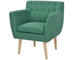 Festnight- Fauteuil Design Tissus de Salon Chaise de Visiteur Vert