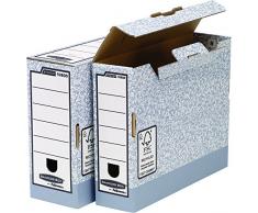 Fellowes 1080001 Boite d'Archives Banker Box System A4 Montage Automatique - Dos de 8cm Gris (Lot de 10)