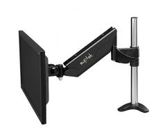 Support d'ordinateur à hauteur ajustable Suptek Support de montage de bureau pour un moniteur à écran plat LCD, VESA 75 et 100 compatible avec les écrans 13-27 '', amortisseur, mouvement complet jusqu'à 13lbs noir MD5411B
