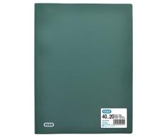 Elba Pochette de 20 Protège-documents souples 40 vues en polypropylène opaque A4 Vert