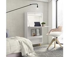 Meubles ROS Bureau Mural Rabattable - 127,1x78,4x16,5 cm - Blanc