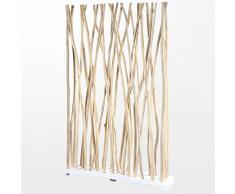 Atypik Home Paravent en Bois Flotte Blanc de 115 x 180 x 25 cm