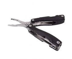 SODIAL Multifonctionnel Portable Pliable Pinces à PêChe en Acier Inoxydable Ligne de PêChe Cutter Noir