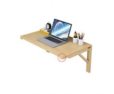 Geovne Bois de Pin Table Pliante Murale Petit,Appartement Table Murale Rabattable Chambre Bureau Dordinateur,Invisible Table Détude Les Enfants,Couleur du Vernis (75x50x30x20in)