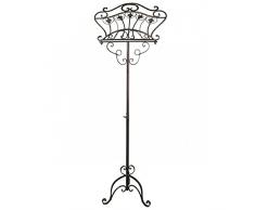 Présentoir Chevalet Porte Menu sur Pied ou Lutrin Porte Partition à Volutes Réglable en Fer Patiné Marron 8x51x152cm