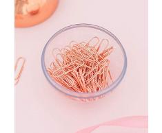 Schneespitze 100 pièces Pinces a Papier en or Rose Distributeur Coloré Clips en Métal Trombones Porte-clip en Magnetique, porte-clip en magnetique