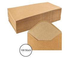 Paper-Media Lot de 100 enveloppes en papier kraft 110 g/m² DIN lang | 11 x 22 cm