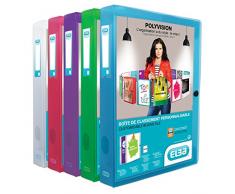 Elba Polyvision Boîte de classement transparente personnalisable 24 x 32 dos 4cm Coloris Assortis Lot de 8