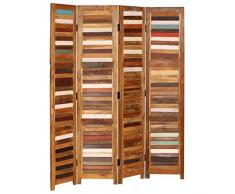 Tidyard Cloison de Séparation | Cloison Écran Privé | Paravent d Interieur Bois de Récupération Massif 170 cm