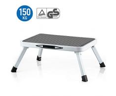 Tatkraft Stand – Escabeau à 1 Marche en Acier Inoxydable Léger– Marchepied Simple Pliable et Transportable – Robuste et Très Résistant – 150 kg